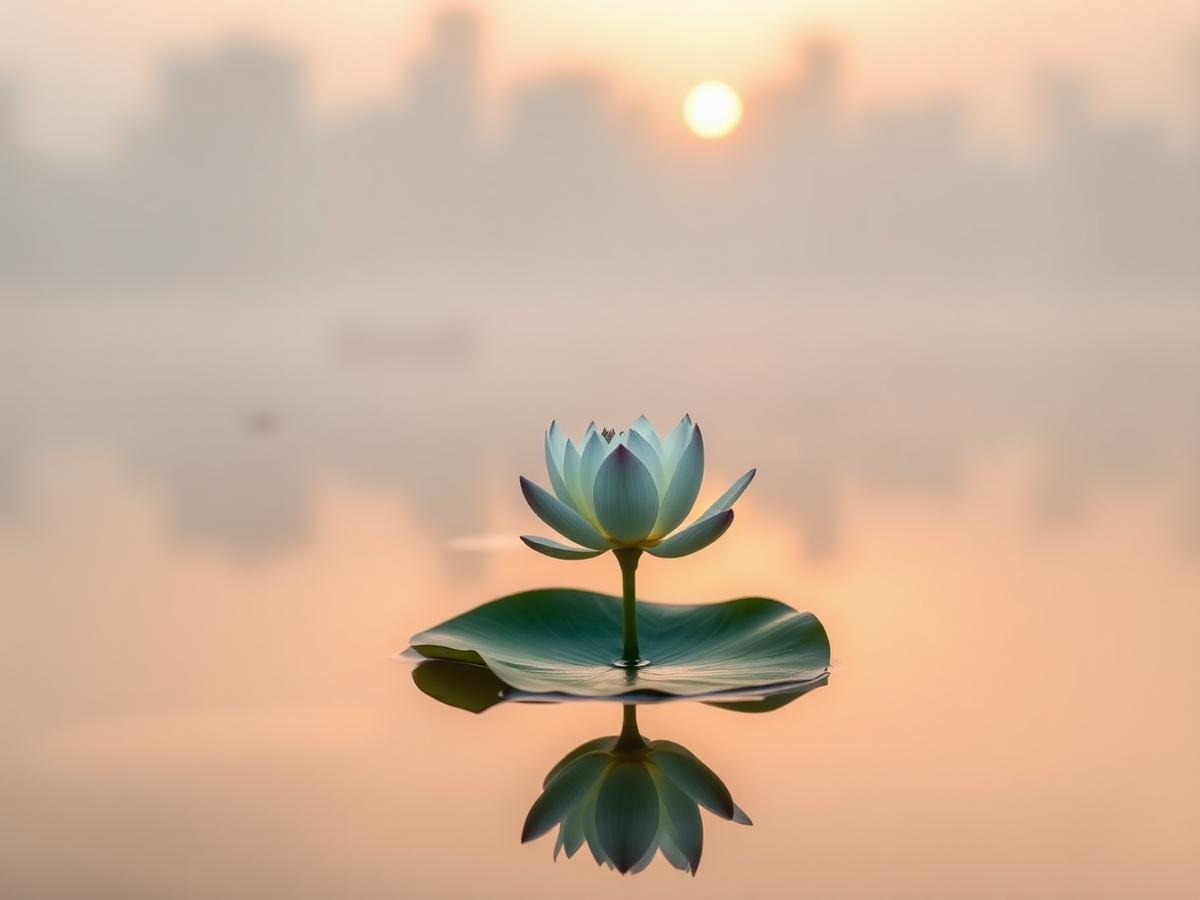Lotus bij zonsopgang, sfeer van een sessie